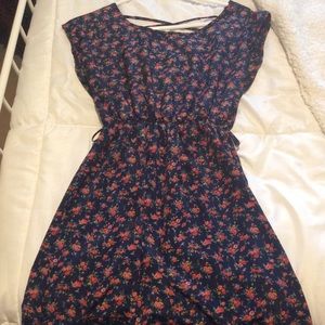 Floral strappy back dress